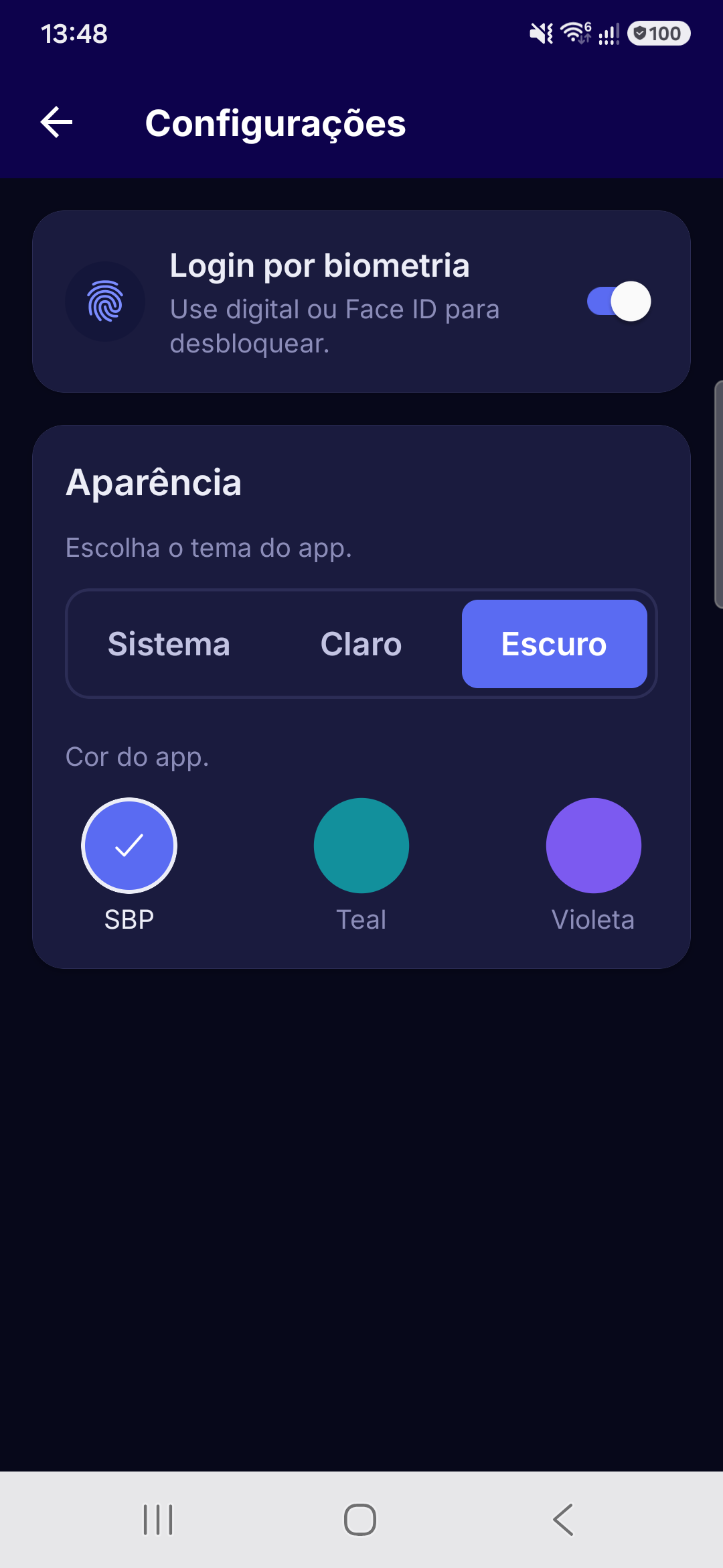 Tema escuro