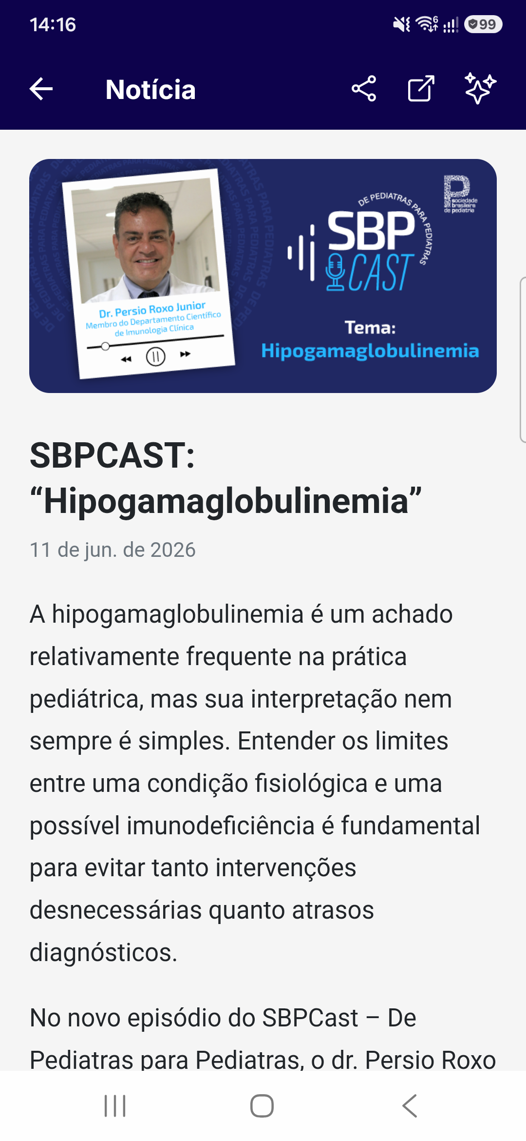 Leitura de notícia