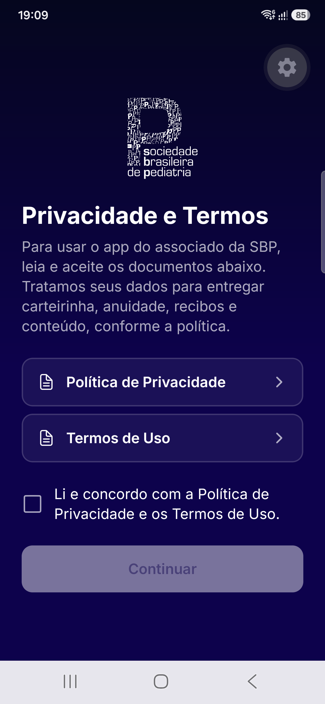 Aceite de Privacidade e Termos