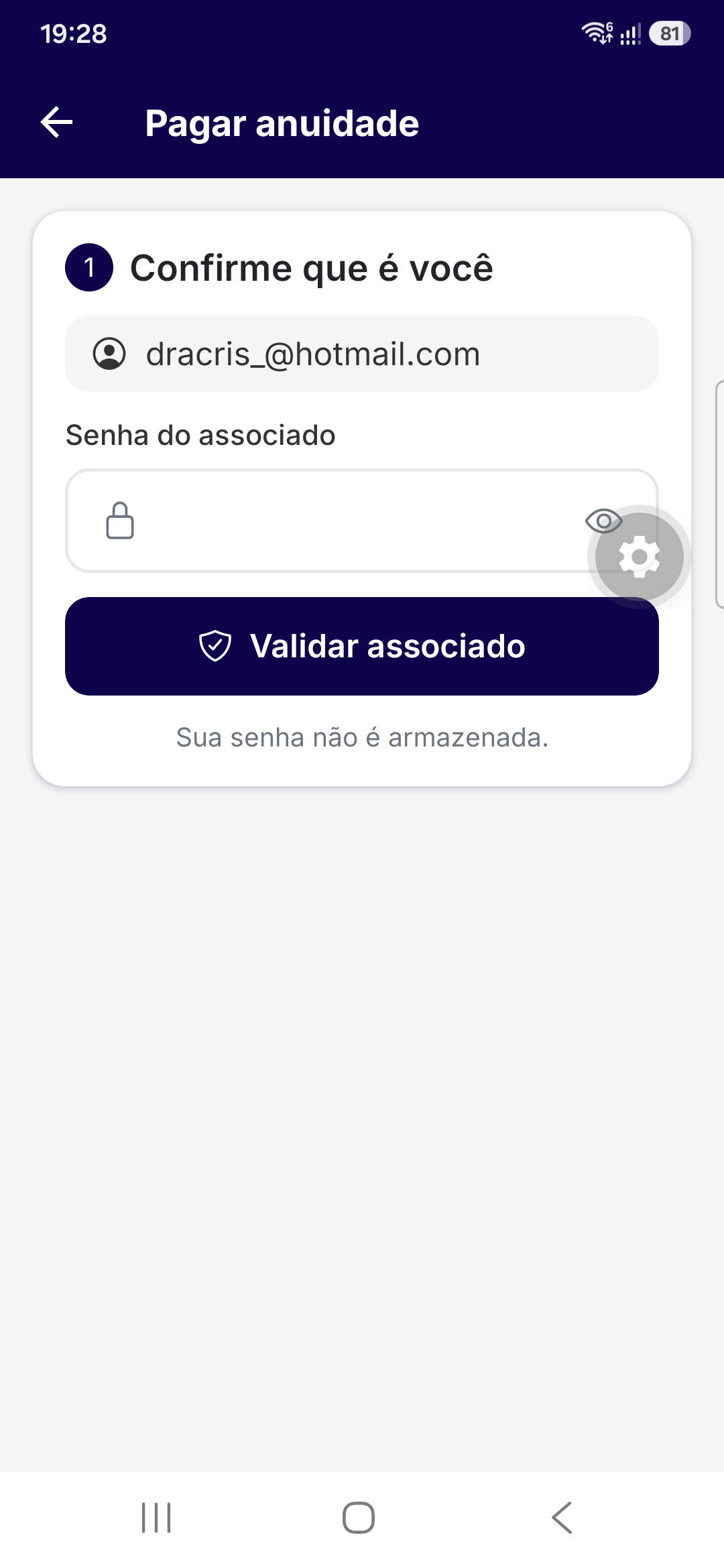 Pagamento de Anuidade